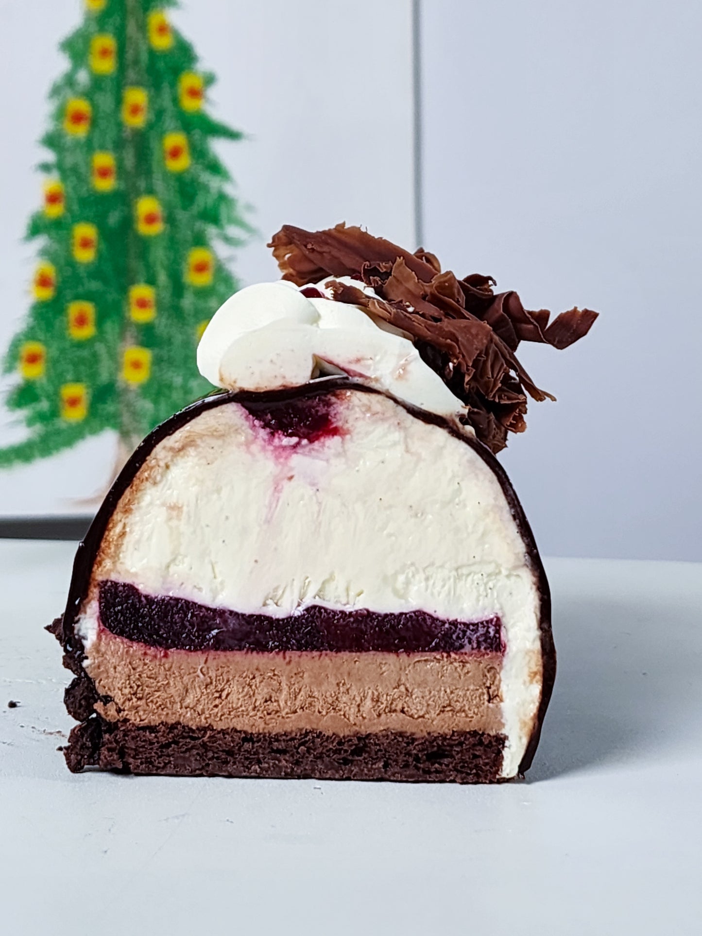 Bûche chocolat cerise et mascarpone 4-5 pers