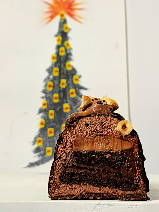Bûche chocolat noisette caramel 4-5 pers